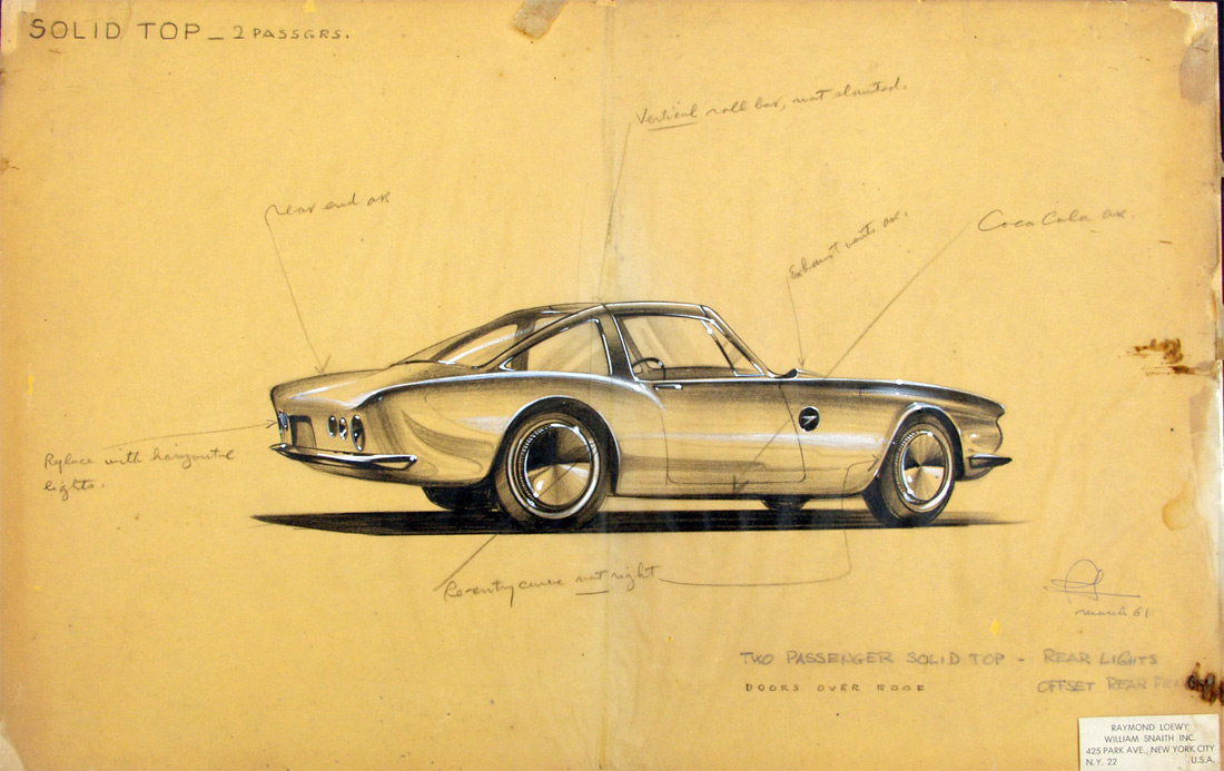 Raymond Loewy Studabaker Avanti Concept Drawings March 1961 2 